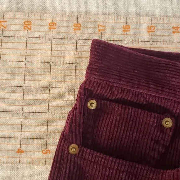 Ralph Lauren Jeans Co Corduroy Pants Womens 14 Purple Plum Wide Wale Flare Leg